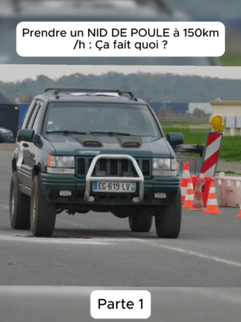 nid de poulePrendre un NID DE POULE a 150kmh Ca faitimage